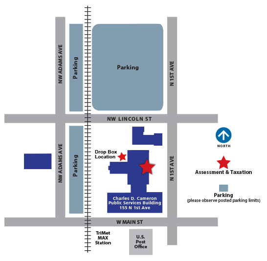 Assessment and Taxation Map with Drop Box Location